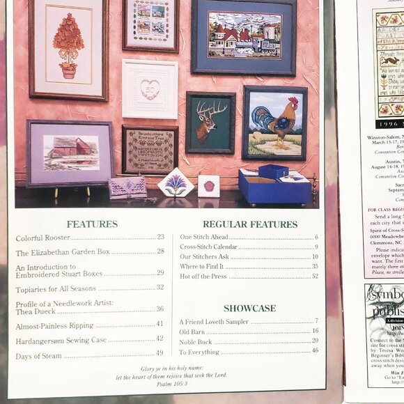 Just CrossStitch Magazine October 1996 Autumn Animals Landscapes Sampler Rooster - Picture 3 of 5